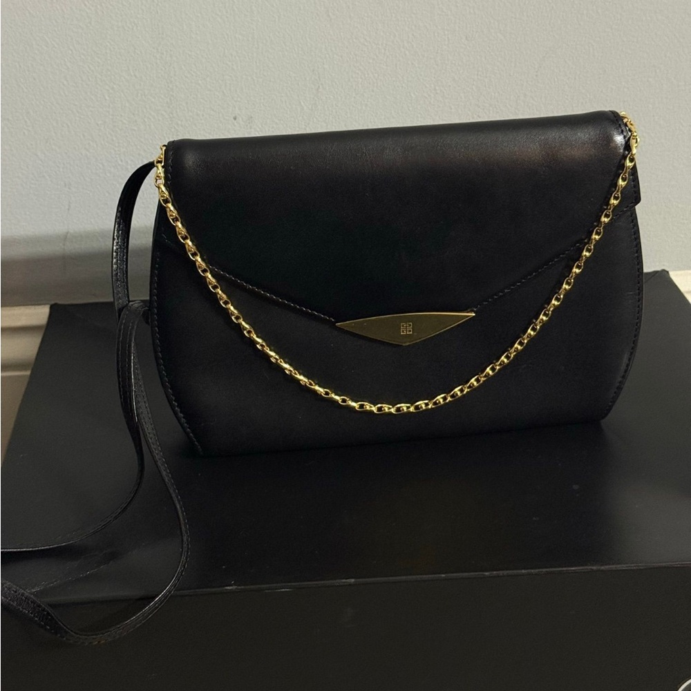 Givenchy Black Leather Crossbody Bag with Gold Chain - Picture 12 of 12